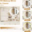 Bureau de meuble-lavabo moderne pour chambre à coucher, blanc, avec miroir et lumières, plusieurs rangements, tablettes réglables, maquillage et lumières pour la chambre à coucher - 3 choix de couleurs, tablettes,