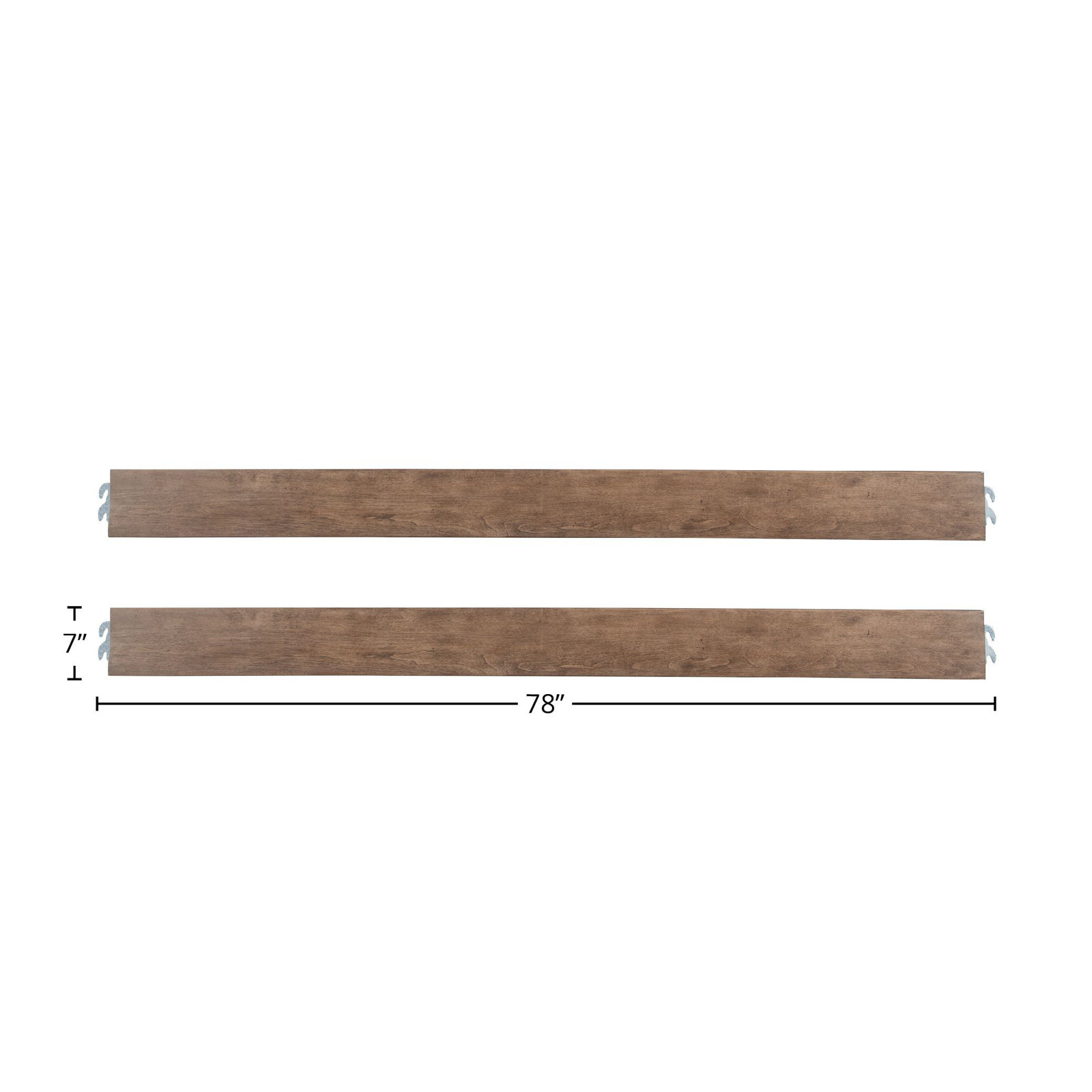 Charter Solid Hardwood Bed Rail, Brown