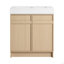Meuble-lavabo autoportant de 30 po avec lavabo en résine blanche et 2 portes d'armoire à fermeture en douceur ((KD-PACKING)