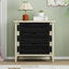 Buffet 3 tiroirs avec portes à décor naturel et tablettes réglables