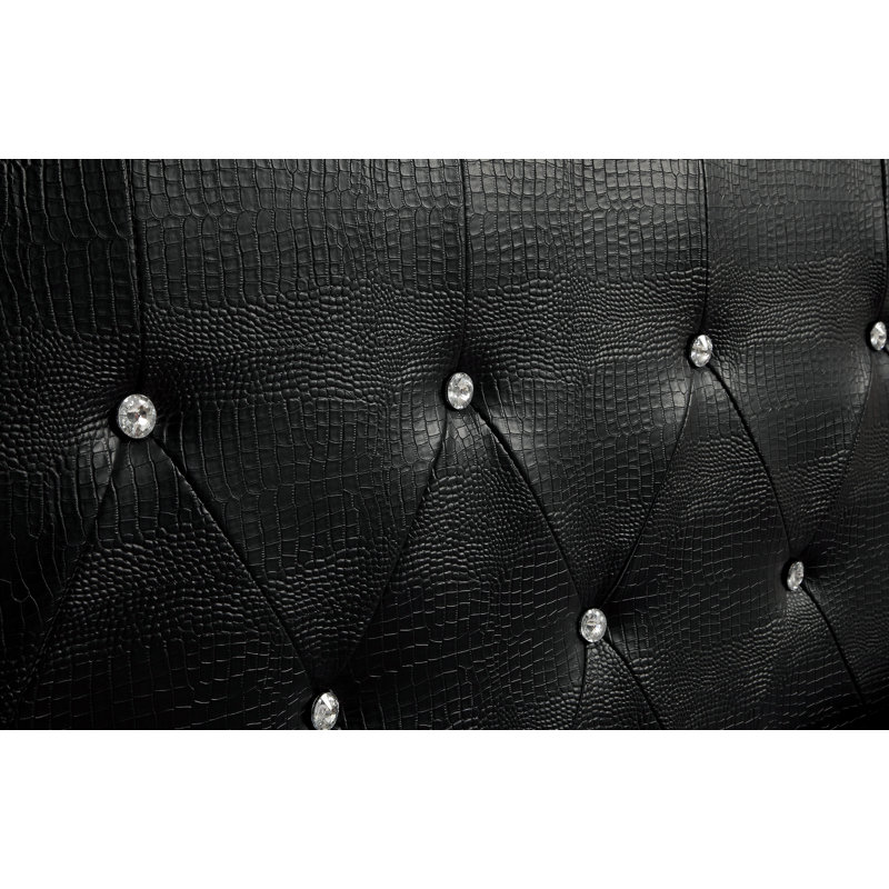 Tête de lit tapissier Sarina, Double / Grand, Noir