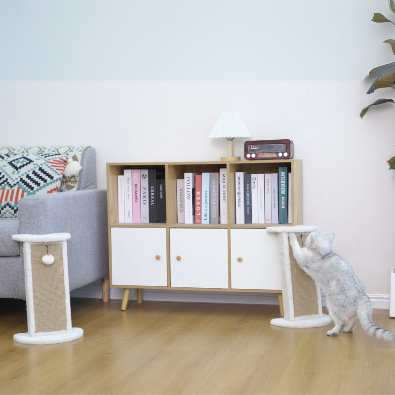 17" Minimalist Scratching Post with Toy