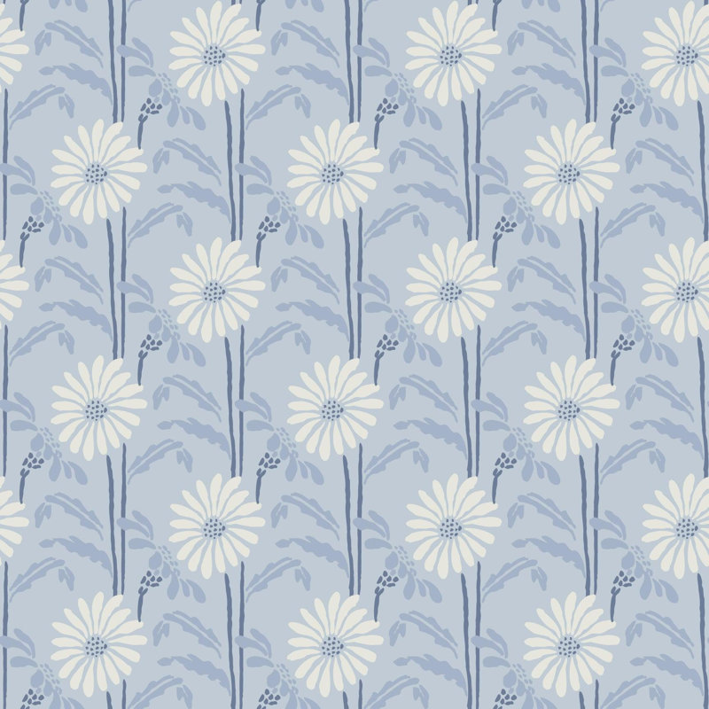 Woodland Bloom - Floral Wallpaper, Bone, Faux Grasscloth, Non-pasted