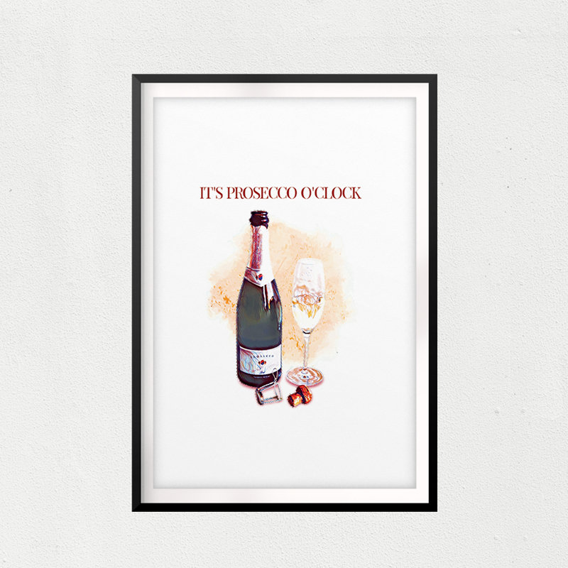 It's It's Prosecco O'loge - Impression de cadre photo sur papier, H 10 pi x l 8 po x P 0,05 po