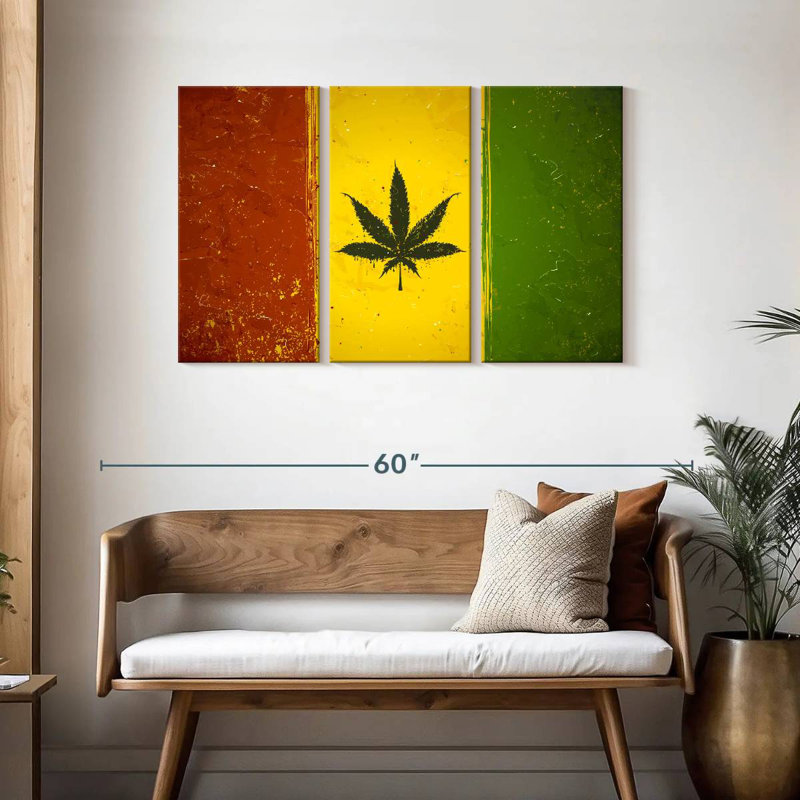 Drapeau du pays de la marihuana, H 28 po x l 45 po