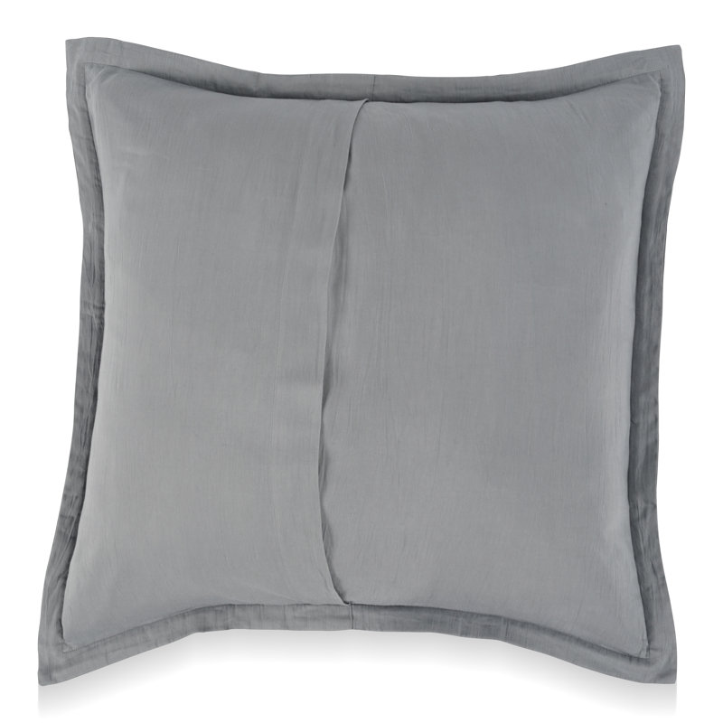 Keegan Belgian Flax Linen No Striped Sham Set, Euro Sham, Sea Fog Blue