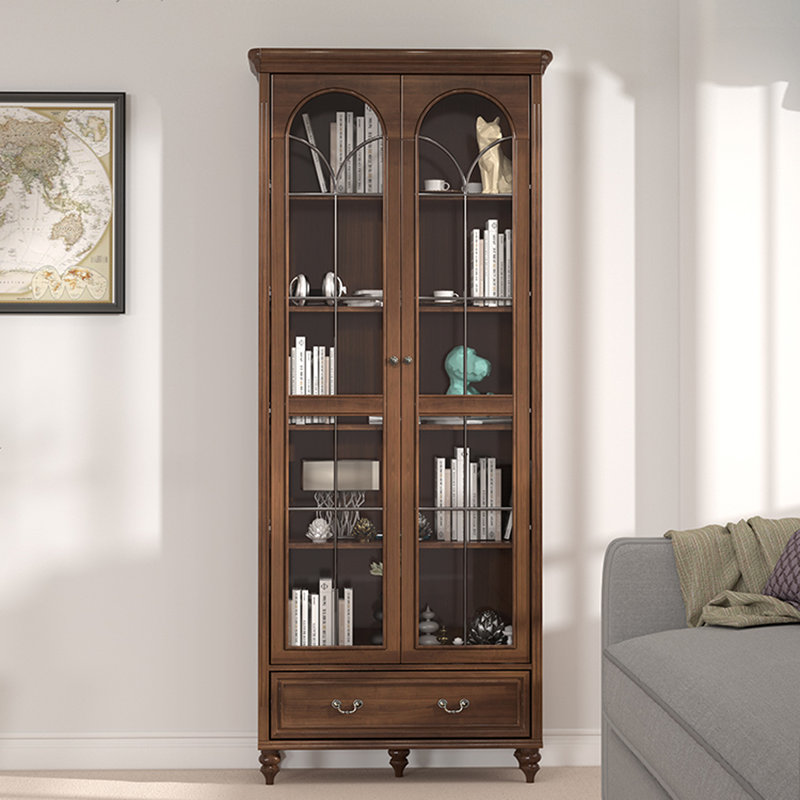 Vitrines en bois massif noisette + verre