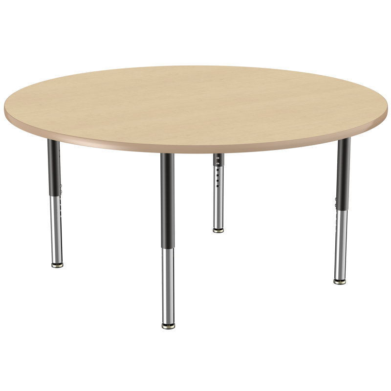 Table ronde à hauteur réglable, H 24 po x L 60 po x l 60 po, Érable / érable, Super