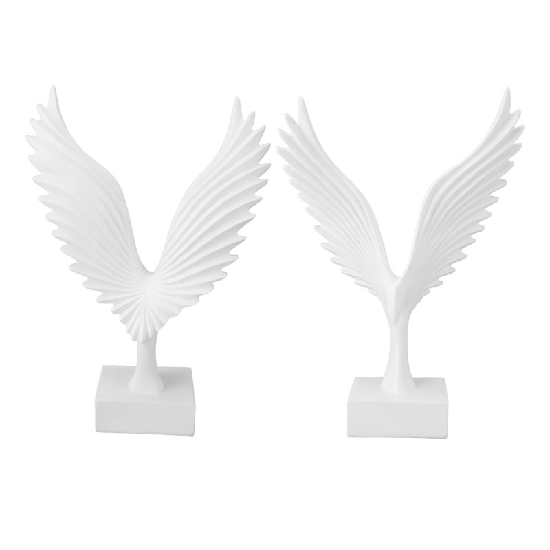 Résine aigle figurine décorative abstraite aile statue sculpture ornement artisanat bureau décoration or, Gold