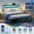 Queen Bed Frame with LED Light and Charging Station, Metal Frame with Upholstered Headboard, Large Storage Space, No Box Spring Needed-1165570046