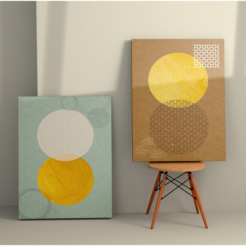Élégantes peintures sur toile décoratives (2 pièces), 19,7 po x 27,6 po chacune | 100% toile avec cadres 100% bois | Superbe art mural pour le salon et la chambre à coucher, parfait pour la décoration intérieure et les idées de cadeaux