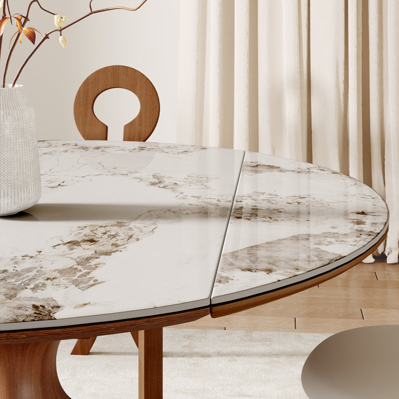 Foldable Table Dining Set, 7 Pieces: Table, 6 Chairs, White/Gold/Gray