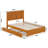 Darlean Solid Wood Trundle Platform Bed with Footboard & Roll Out Trundle-119533552-119533563