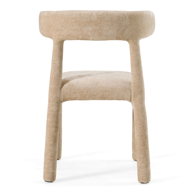 Chaise de salle à manger en velours beige moderne Homan