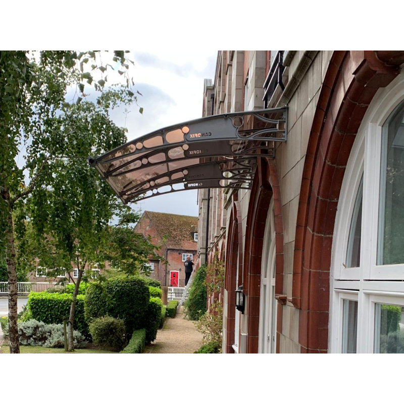 CANOFIX 2.5m Width x 1.5m Depth Door Canopy Grey-Bracket Bronze-Sheet