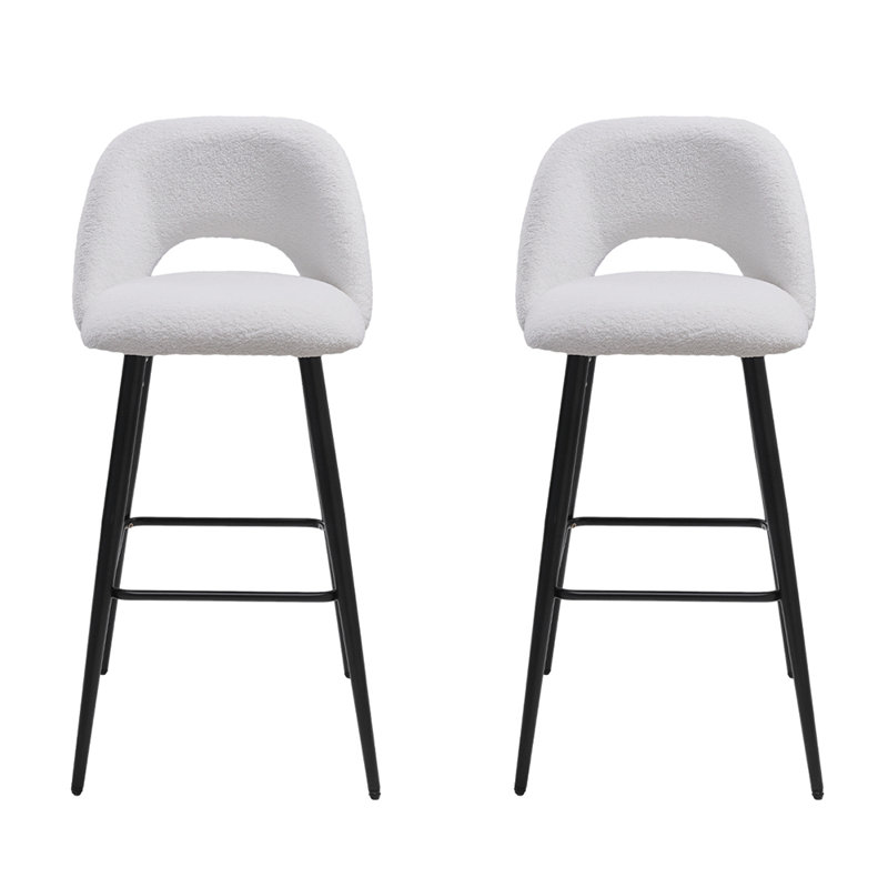 Colclasure Upholstered Counter Stool with Metal Frame