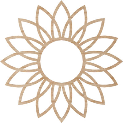 32"OD x 11 1/8"ID x 1/4"T Daisy Wood Fretwork Pierced Ceiling Medallion, Cherry