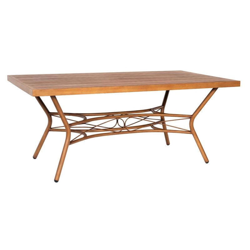 Table de salle à manger rectangulaire à lattes, Huître