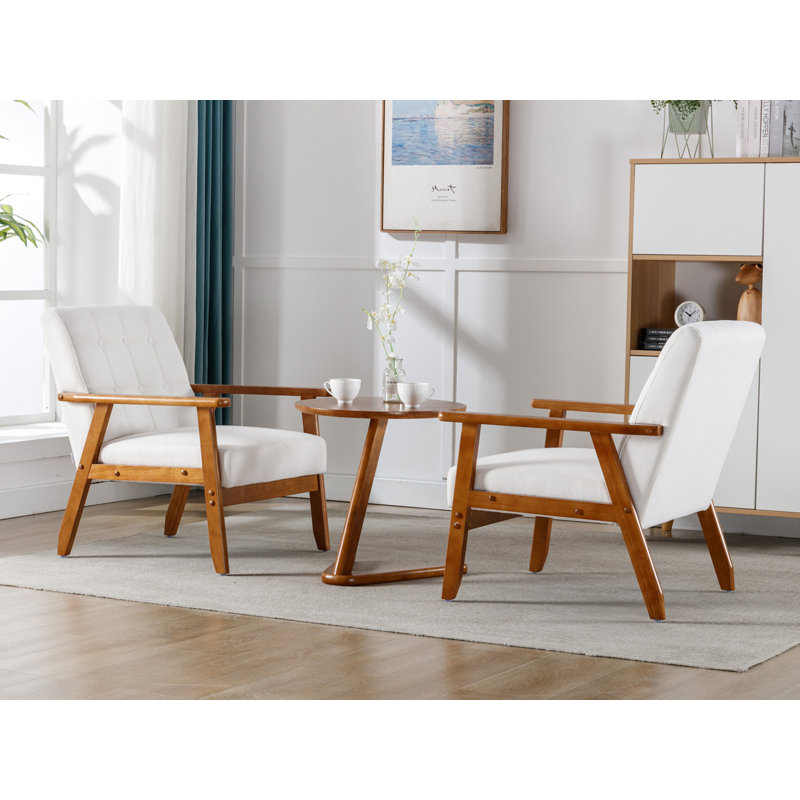 Fauteuil capitonné de 25,35 pouces de largeur, Beige