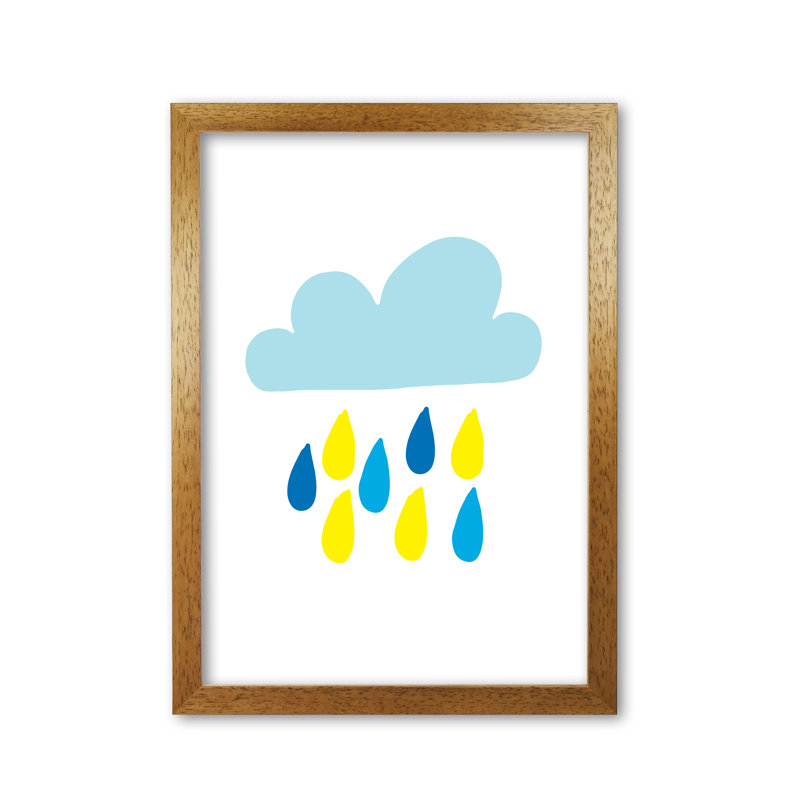 Rain Cloud - Print, Honey Oak Frame, 85 cm H x 60 cm W x 5 cm D