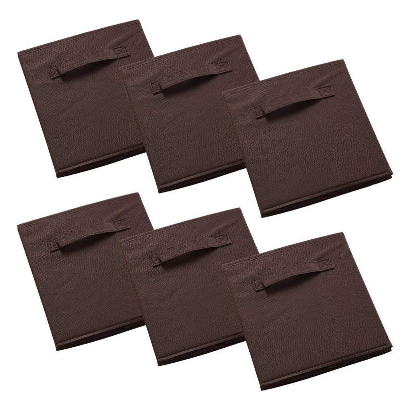 Boîte de rangement en tissu pliable, Brun