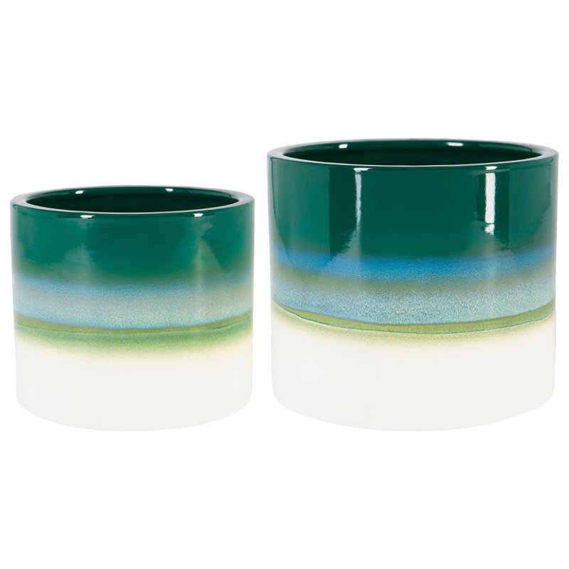 Nicola Spring - Reactive Glaze Plant Pots - 2 Sizes, Green