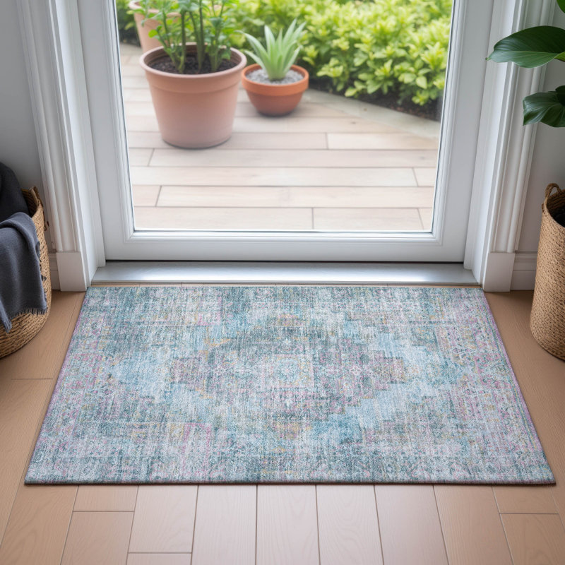 Machine Washable Indoor/Outdoor Jacinto ACN2140 Global Rug, Rectangle 1'8" x 2'6"