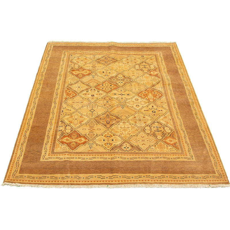 Tapis de la zone en laine 2 pi 11 po x 8 pi 8 po "one-of-kind" à la main-noué la 2010 Allean