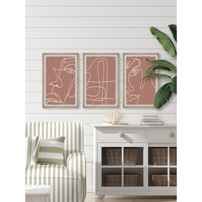 Faces Of Nobody by Marmont Hill - 3 Piece Single Picture Frame Print Set