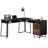 L-Shaped Desk, Dark Walnut Finish