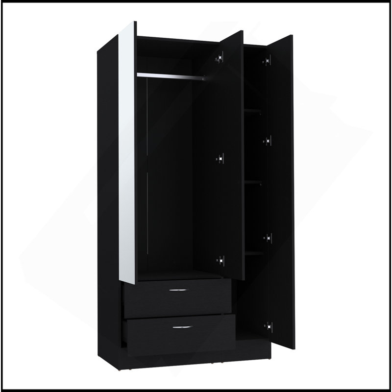 Armoire Haddam, chambre à coucher, noir, Noir