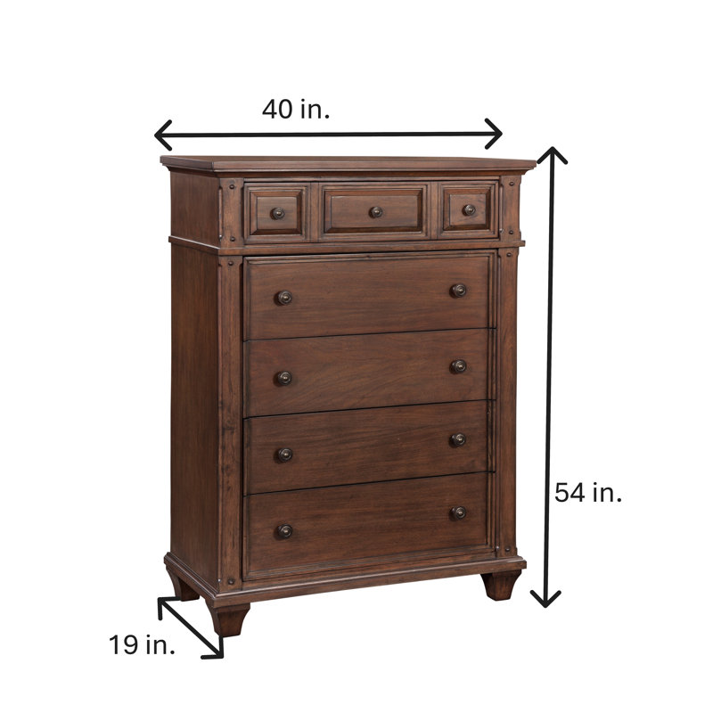 Edgartown 40'' W 5 - Drawer Dresser, Cinnamon Cherry