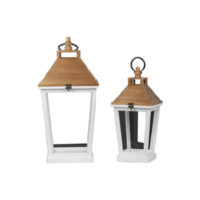 Wood Tabletop Lantern