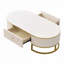 Table basse ovale avec tiroirs