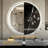 Wall-Mounted Round LED Anti-Fog Bathroom Mirror, Adjustable Brightness and Color Temperature Vanity Mirror-592977396