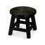 Tabouret en bois franc avec détails floraux - compact et pratique pour les porches-131257807