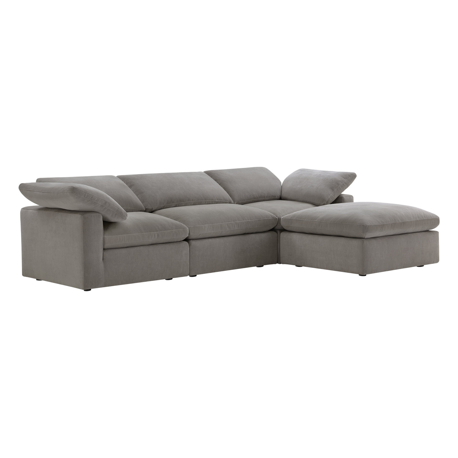 Asher Linen Modular Sectional, Capri Truffle Chenille, 31.5'' H x 118.11'' W x 78.74'' D