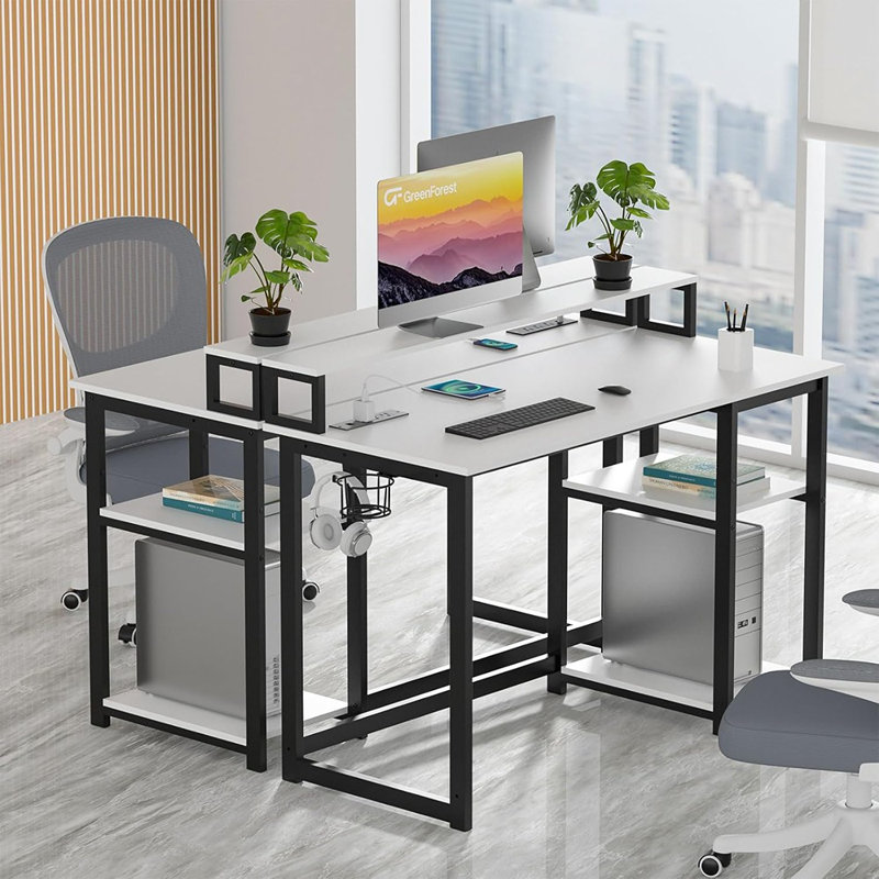 Computer Desk With Power Outlets, Small Home...