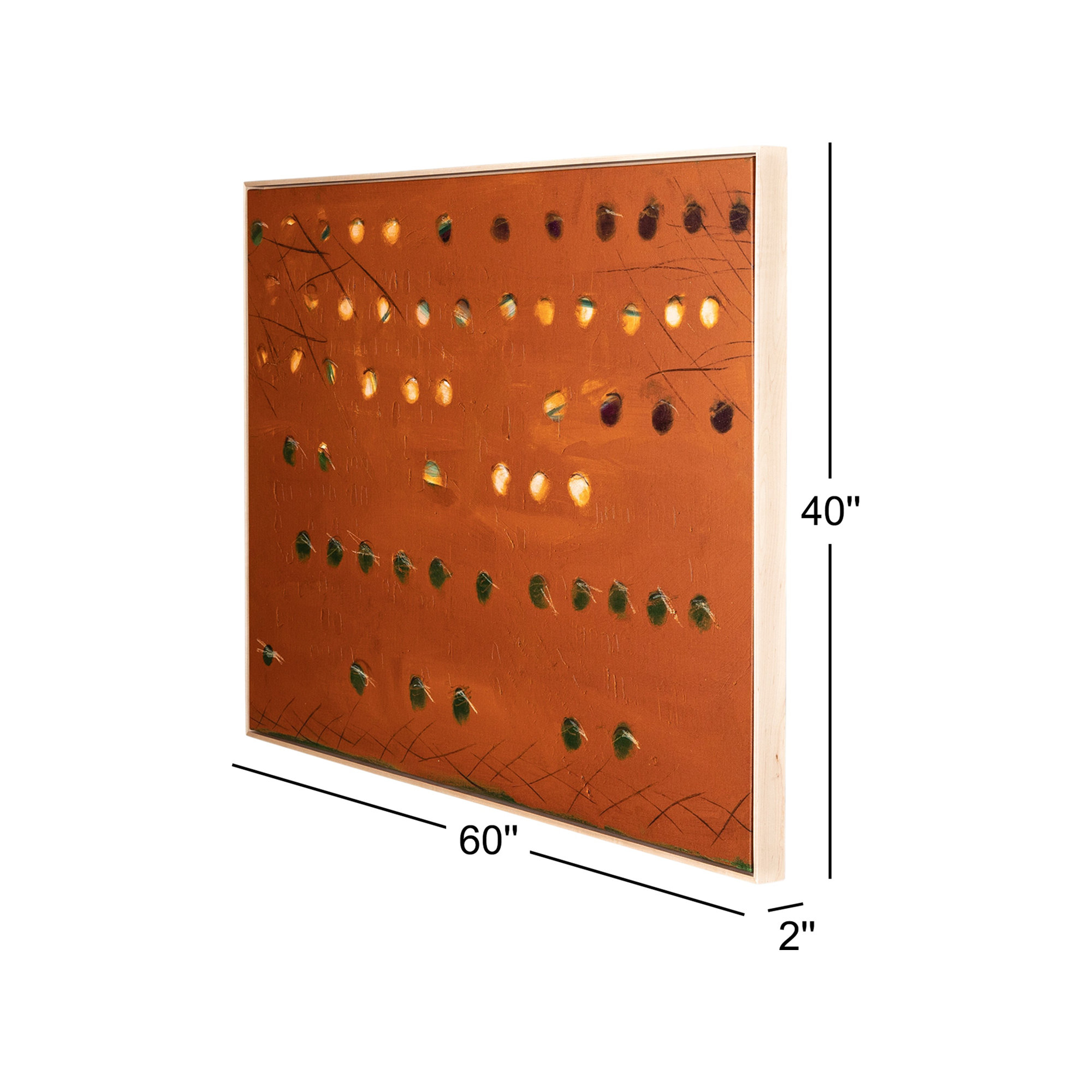 X Spot Rust by Jamie Beckwith, 40" H x 60" W x 2" D