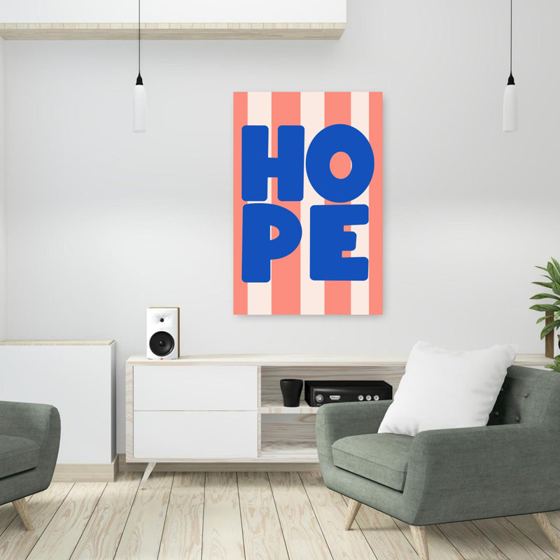 Hope, art mural contemporain, H 36 po x l 24 po