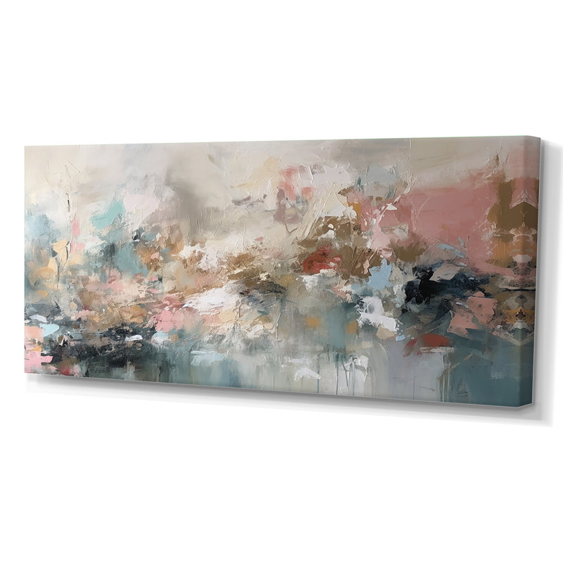 "Brushstroke", peinture abstraite I, Toile tendue, H 28 po x l 60 po, Sans cadre