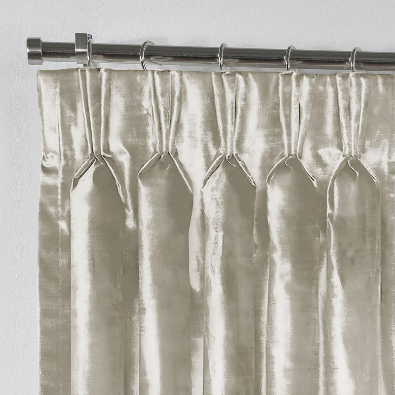 Room Darkening Single Curtain Panel, 190cm Width x 145cm Drop, Platinum