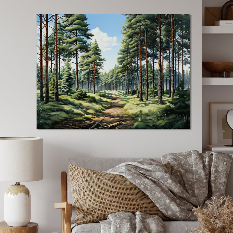 Pin «Whispering Pines I» - Art mural pin, H 24 po x l 32 po x P 1 po, Toile tendue