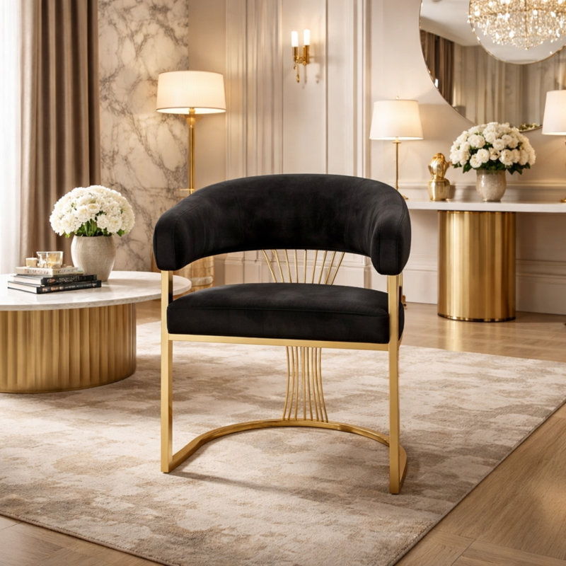 Leather Upholstered Dining Chair, Black