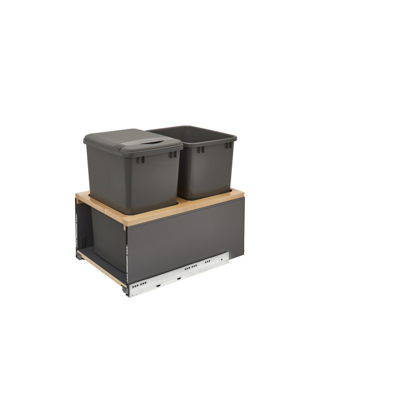 LEGRABOX Double 35 pte Poubelle escamotable Orion, H 20,33 po x l 16,5 po x P 21,73 po