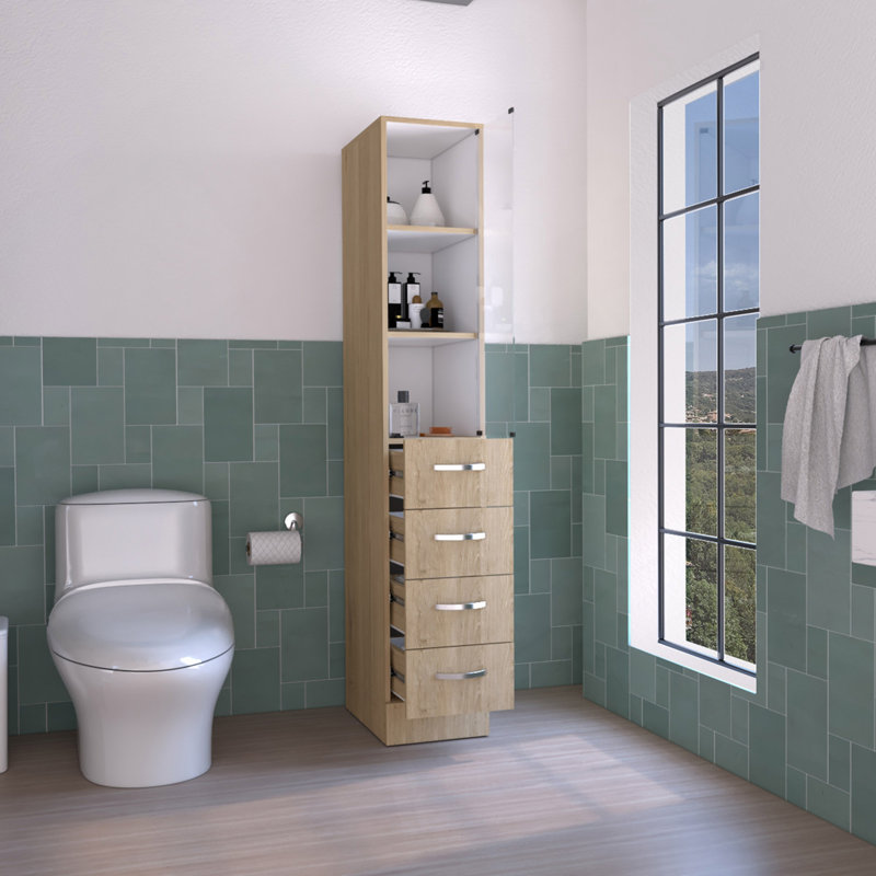 Linen Cabinet Epic, Bathroom, Light Pine / White