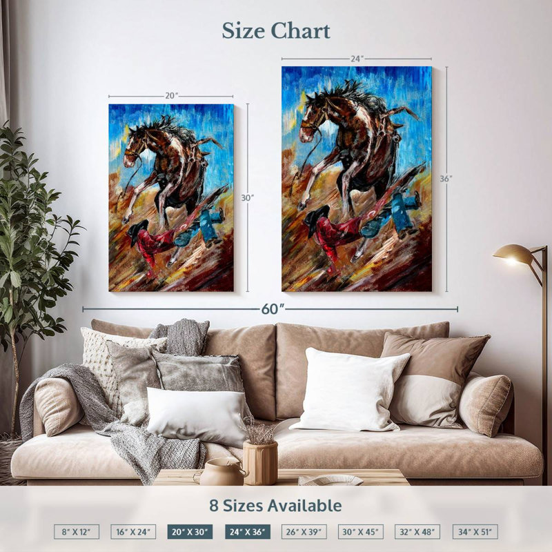 Lelar Fallen Cowboy, 36" H x 24" W