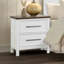 White Color Pinewood Modern Farmhouse Style 3pc Bedroom Set Bed 2x Nightstands Two-Tone Design-133528382