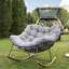 Chaise berçante en acier avec coussin-206512342