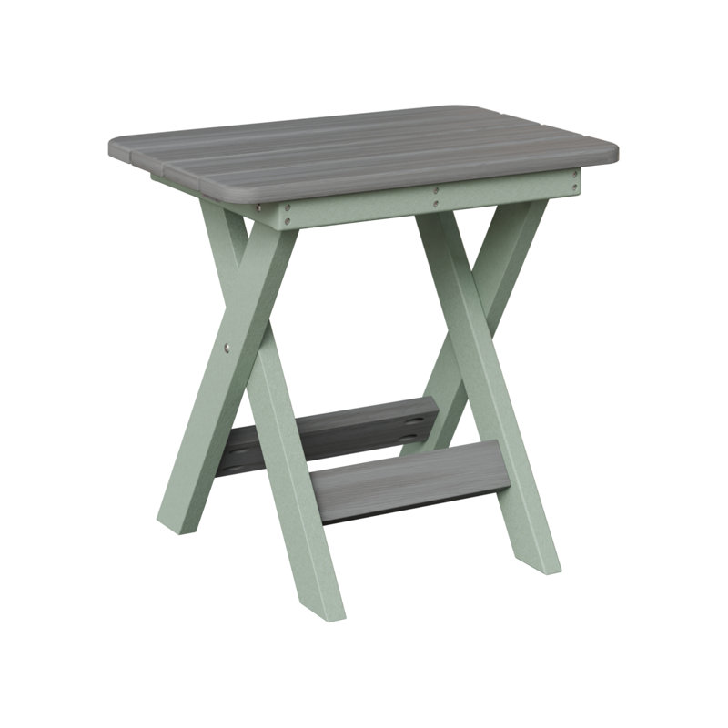 Berlin Gardens Folding End Table, Driftwood Gray, Seafoam
